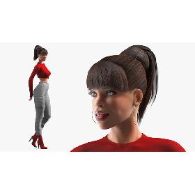 Light Skin City Style Woman Rigged 3D model